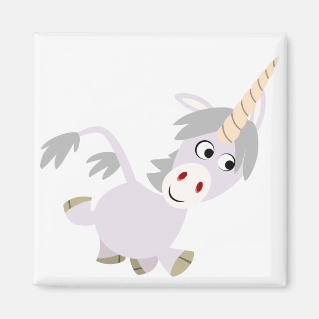 Cute Facetious Tecknad Unicorn Magnet (Framsidan)