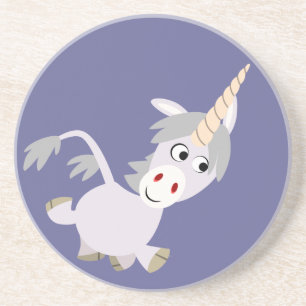 Cute Facetious Tecknad Unicorn Underlägg Sandsten