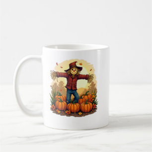 Cute Fågelskrämma Fall Harvest Pumpkin Patch Tee Kaffemugg