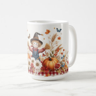 Cute Fågelskrämma med påsar och snäckor Kaffemugg