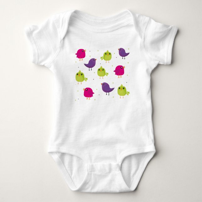 Cute-fåglar mönster t shirt (Framsida)
