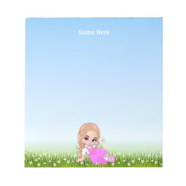 Cute Fairy and Flowers Anteckningsblock (Framsida)