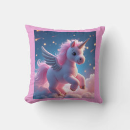 Cute Fairy Baby Unicorn ro Sparkling Fantasy Kudde
