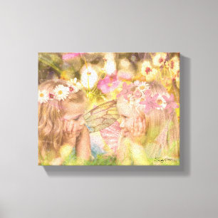 Cute Fairy Best Friends Fantasy Artwork Canvastryck