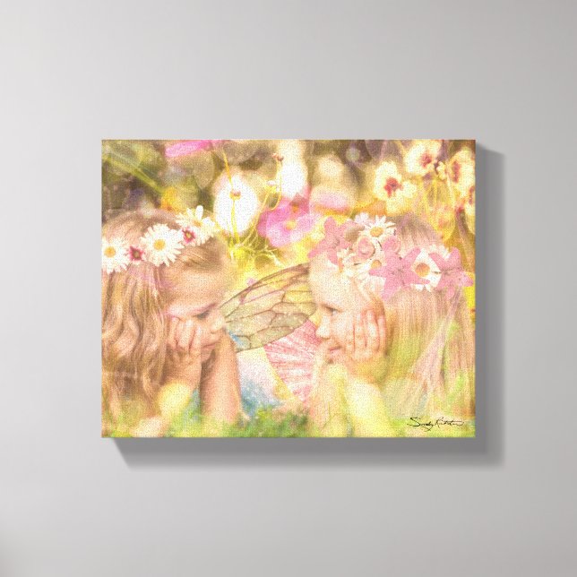 Cute Fairy Best Friends Fantasy Artwork Canvastryck (Framsida)