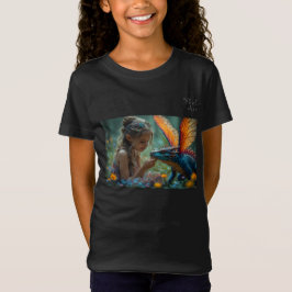 Cute Fairy Blue Dragon Design T Shirt