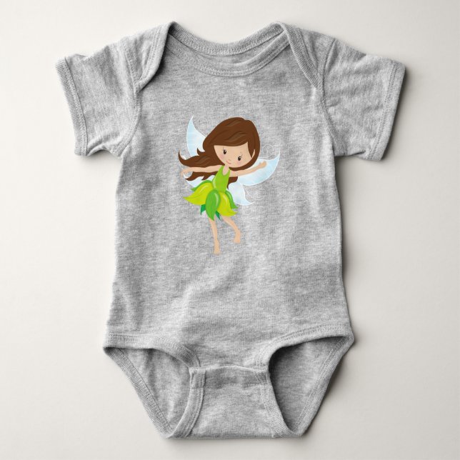 Cute Fairy, Brown Hair, Magic Fairy, Forest Fairy T Shirt (Framsida)