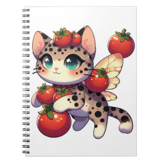 Cute fairy cat med tomater anteckningsbok