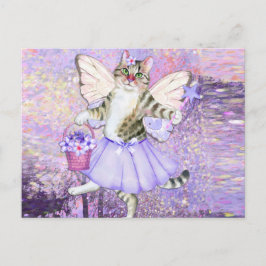 Cute Fairy Cat Vykort