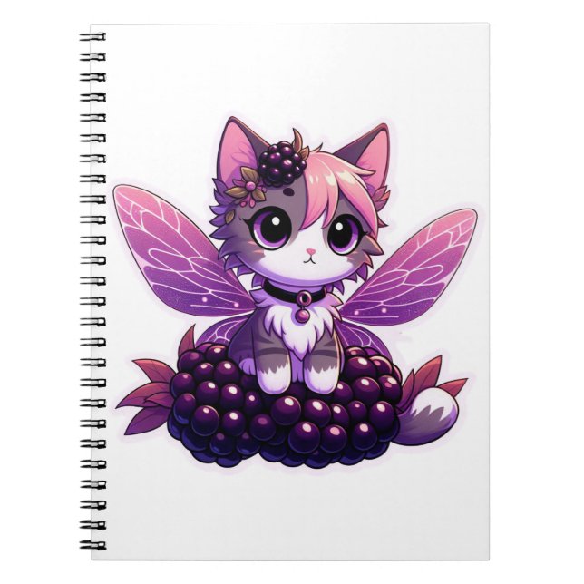 Cute fairy cat with björnbär anteckningsbok (Framsidan)