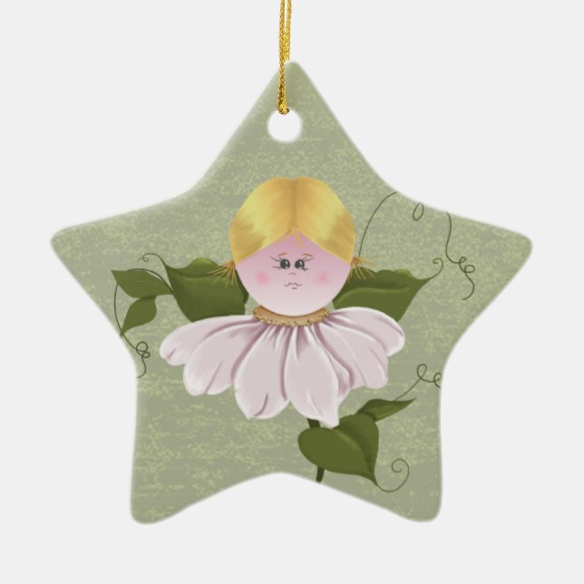 Cute Fairy eller Pixie Julgransprydnad Keramik (Framsidan)