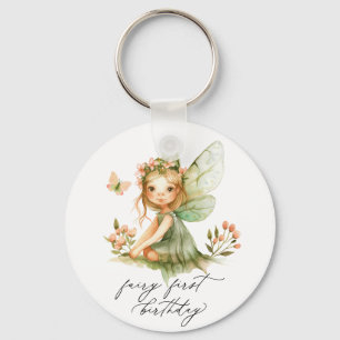 Cute Fairy First Birday Nyckelring