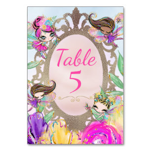 Cute Fairy Garden och Älvor med Magic Spegel Bordsnummer