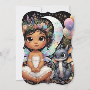 Cute Fairy Girl Birday Card   Kort för hälsning