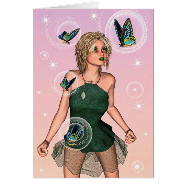 Cute Fairy Hälsningskort (Framsidan)