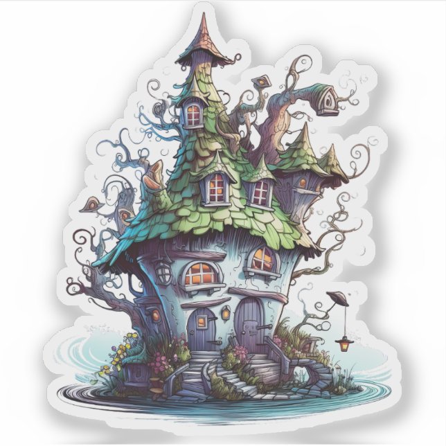 Cute Fairy House Klistermärken (Framsida)