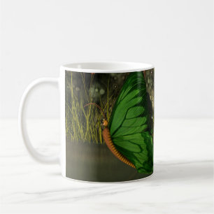 Cute Fairy in Boat with Fireflies Kaffemugg