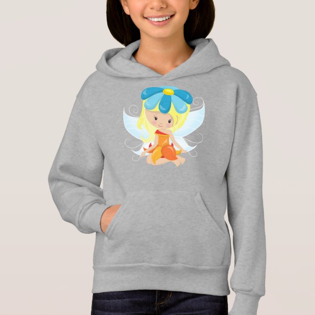 Cute Fairy, Magic Fairy, Blonde Hair, Flowers T Shirt (Framsida)