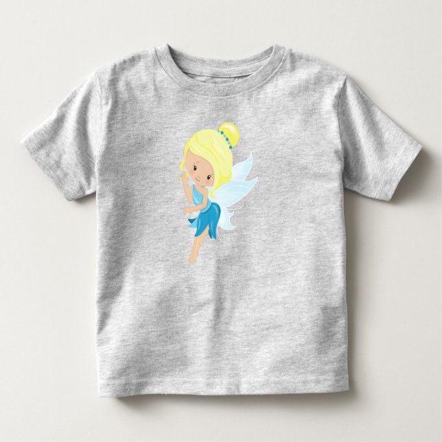Cute Fairy, Magic Fairy, Forest Fairy, Blonde Hair T Shirt (Framsida)