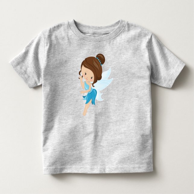 Cute Fairy, Magic Fairy, Forest Fairy, Brown Hair T Shirt (Framsida)