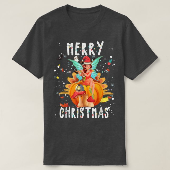 Cute Fairy Merry Christmas light Cool Fairy Xmas P T Shirt (Design framsida)