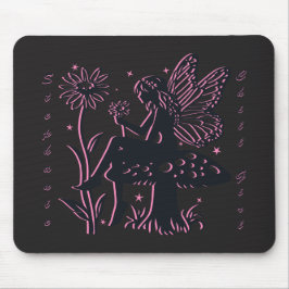 Cute Fairy Mushroom och Flower Chill Girl Musmatta