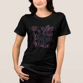 Cute Fairy Mushroom och Flower Chill Girl T Shirt
