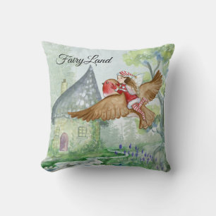 Cute Fairy och Bird Kudde