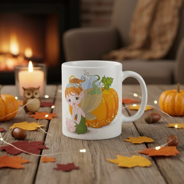 Cute Fairy och Pumpkin Coffee Mugg (Skapare uppladdad)