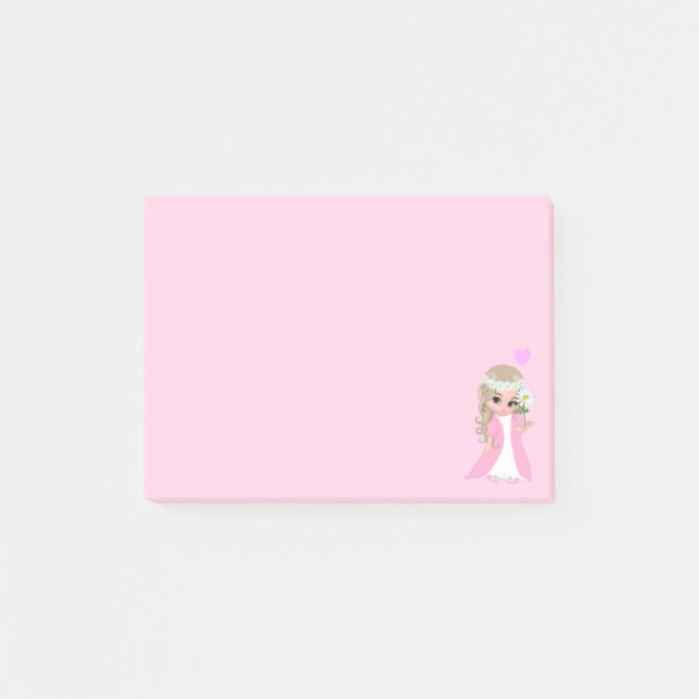 Cute Fairy on Rosa Post it Notes Post-it Block (Framsida)