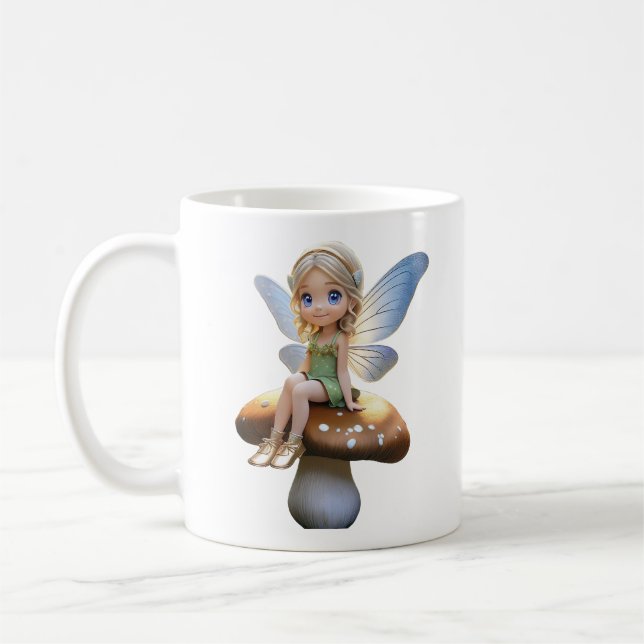 Cute Fairy på en svamp Mugg (Vänster)