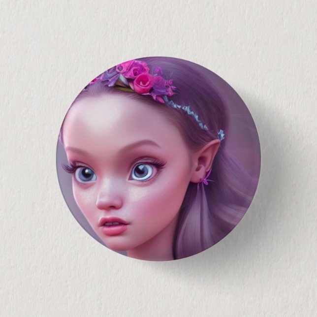 Cute Fairy Princess Button Knapp (Framsida)