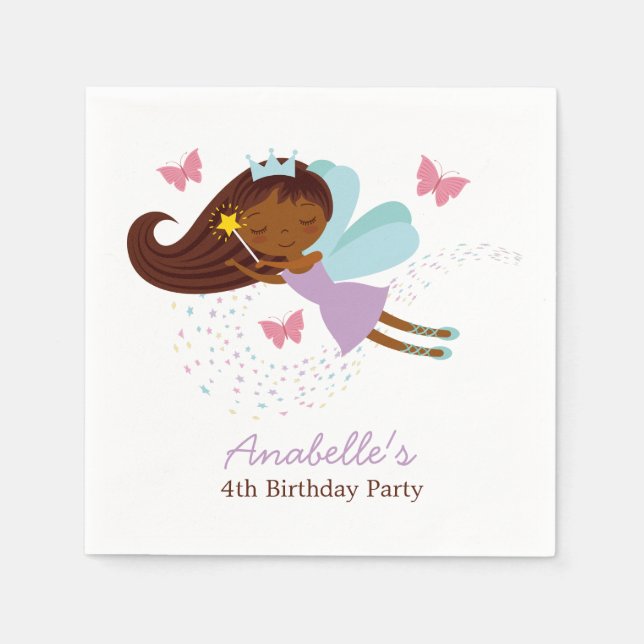Cute Fairy Princess Girls Birthday Pappersservett (Framsidan)