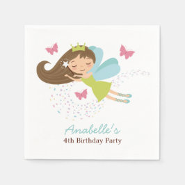 Cute Fairy Princess Girls Birthday Pappersservett