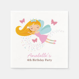 Cute Fairy Princess Girls Birthday Pappersservett