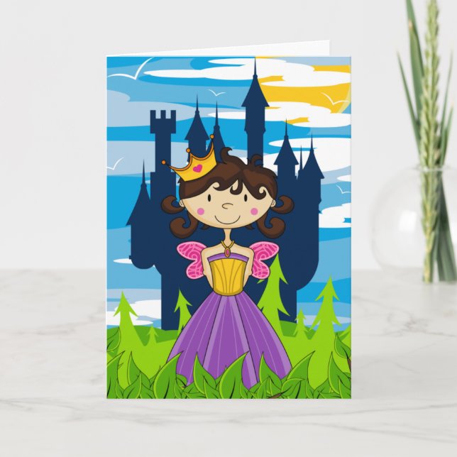 Cute Fairy Princess Greeting Card Kort (Framsida)