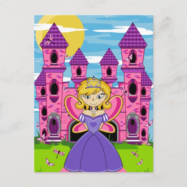 Cute Fairy Princess Greeting Card Vykort (Framsida)