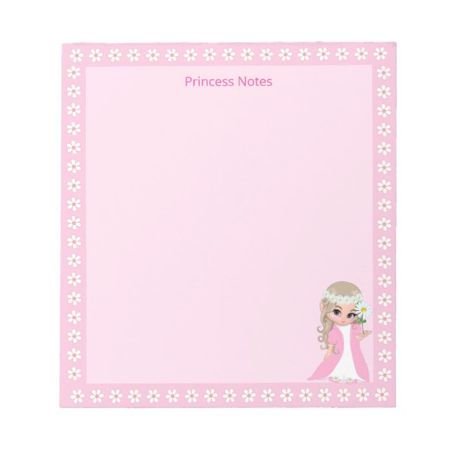 Cute Fairy Princess on Ljus rosa Simple Anteckningsblock (Framsida)