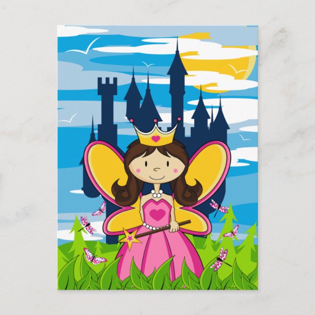 Cute Fairy Princess Postcard Vykort (Framsida)