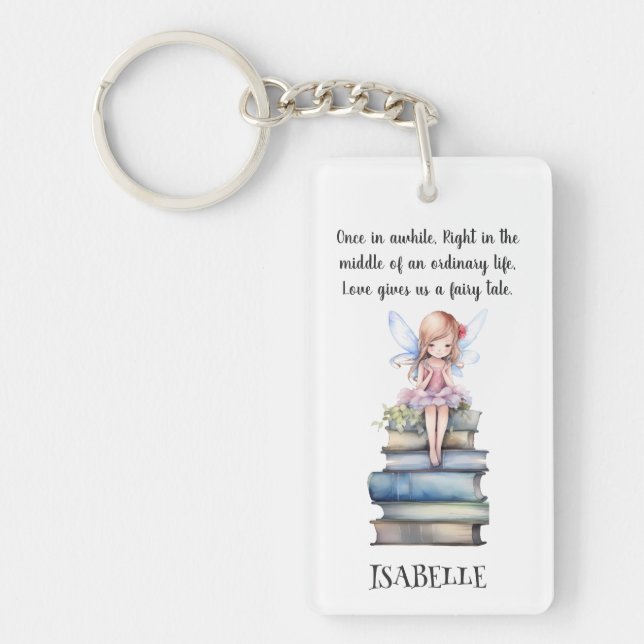 Cute Fairy Quote Bokar Nyckelring (Framsidan)