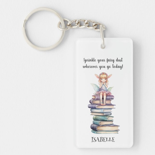 Cute Fairy Quote Bokar Personlig Nyckelring (Framsidan)