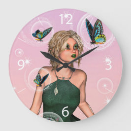 Cute Fairy Stor Klocka