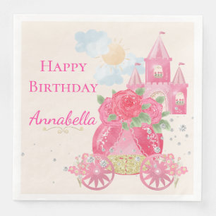 Cute Fairy Tale Rosa Princess Party Pappersservett