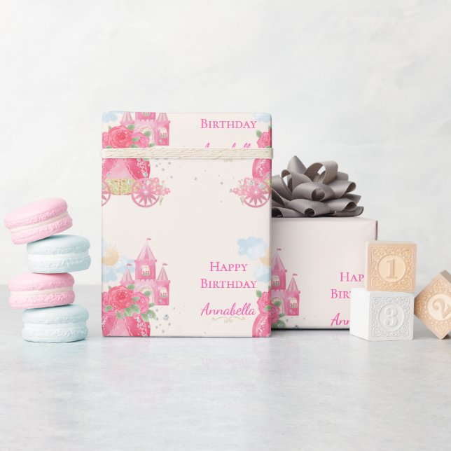 Cute Fairy Tale Rosa Princess Party Presentpapper (Baby Shower)