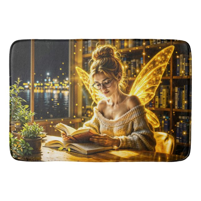 Cute Fairy tonåring läsa magiska gnistor Badrumsmatta (Framsidan)