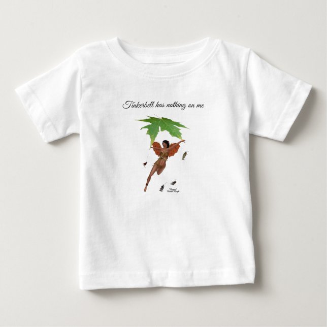 Cute Fairy Wirth Brown Vingar Babys T-Shirt (Framsida)