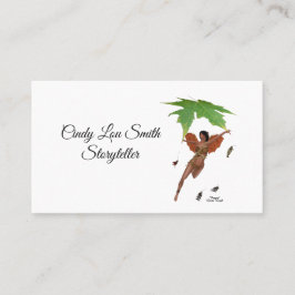 Cute Fairy with Brown Vingar Affärskort Visitkort