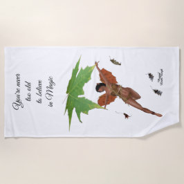 Cute Fairy with Brown Vingar Beach Towel