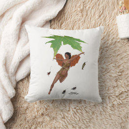 Cute Fairy with Brown Vingar Dekorativ kudde