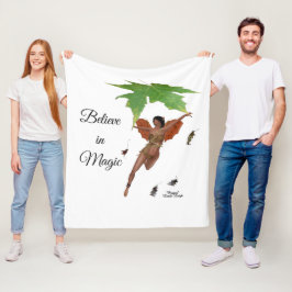 Cute Fairy with Brown Vingar Fleece Blanket